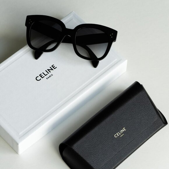 Celine 3 DOTS Women Sunglasses Black Grey Gradient Cl4002UN 01B NEW AUTHENTIC - Picture 10 of 13